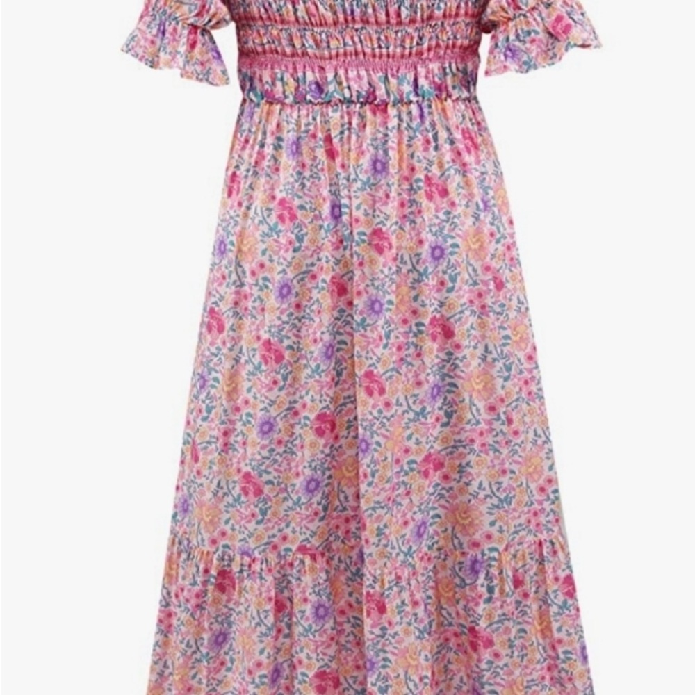 Floral Maxi Dress - Pink and Purple